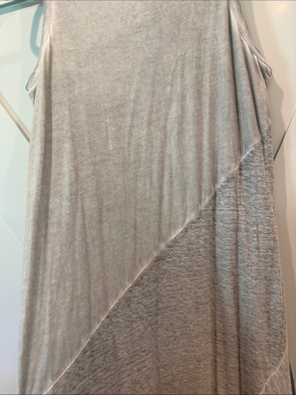 Asymmetrical Light Gray Sleeveless Maxi Dress - Picture 8 of 9